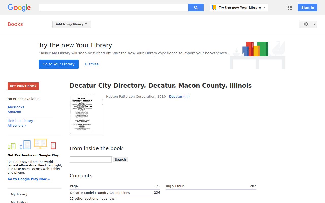 Google Books scan of the 1910 Decatur city directory