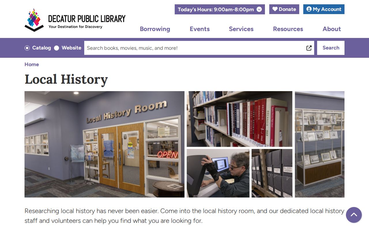 Decatur residents directory Local History Room sources