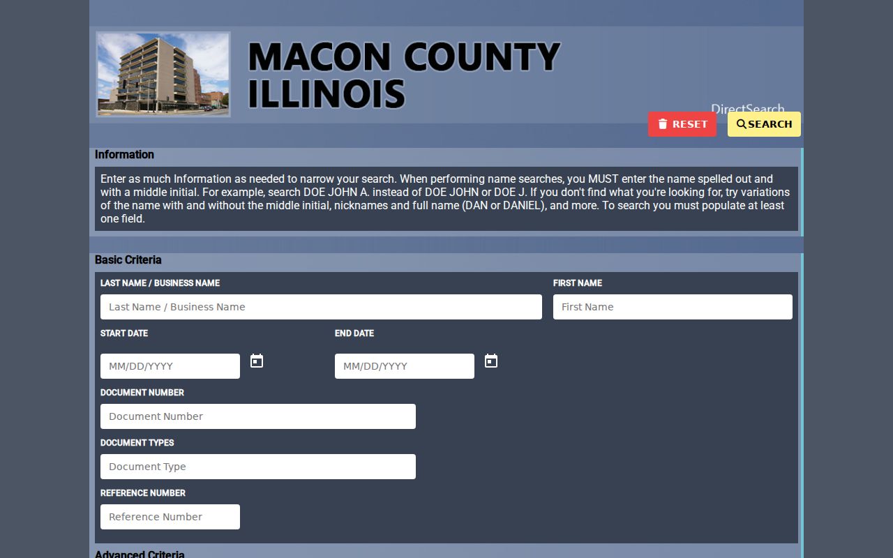 Decatur residents directory Macon Recorder deed index
