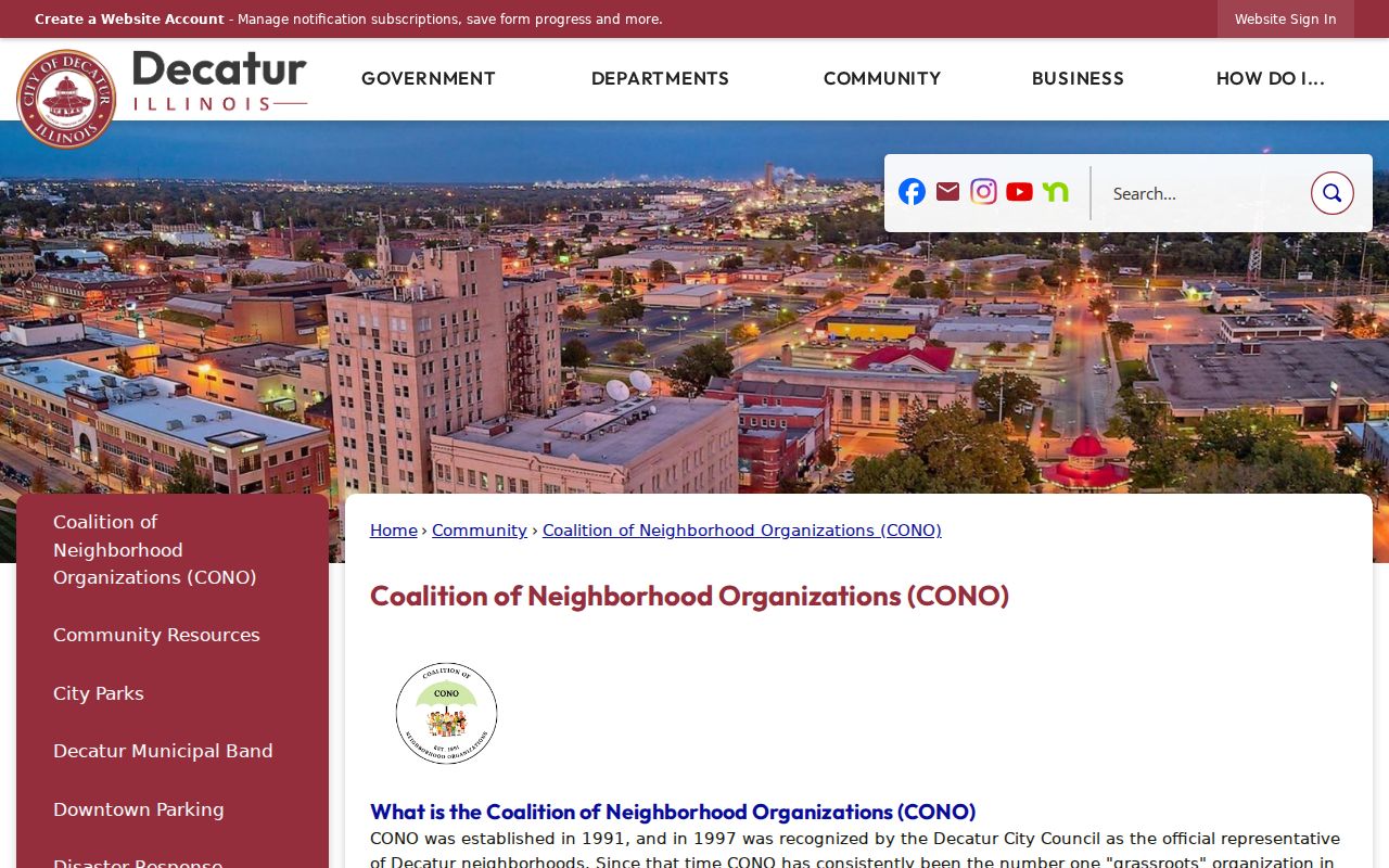 Decatur neighbors Coalition of Neighborhood Organizations page