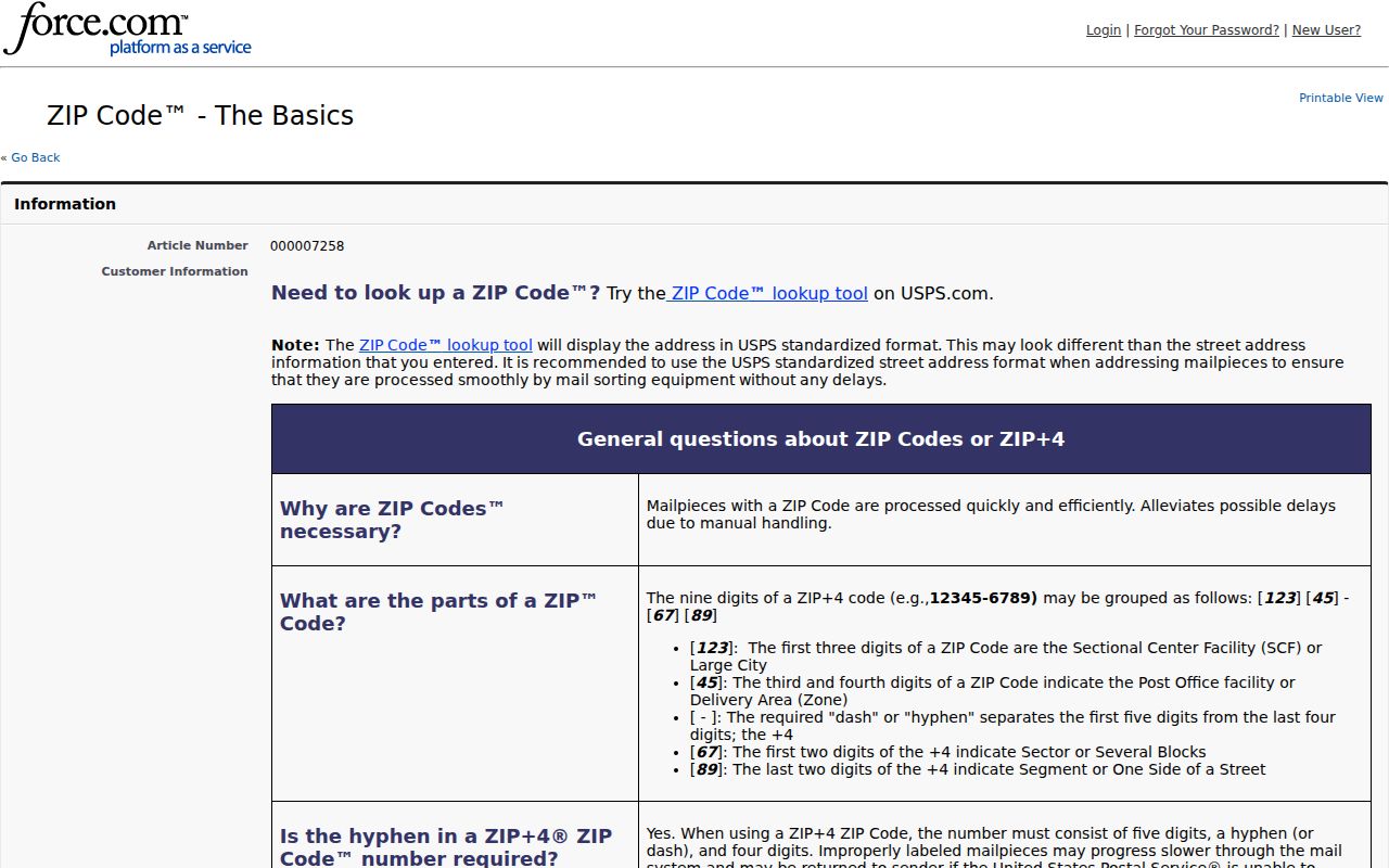 USPS ZIP Code basics for city names and unique postal codes